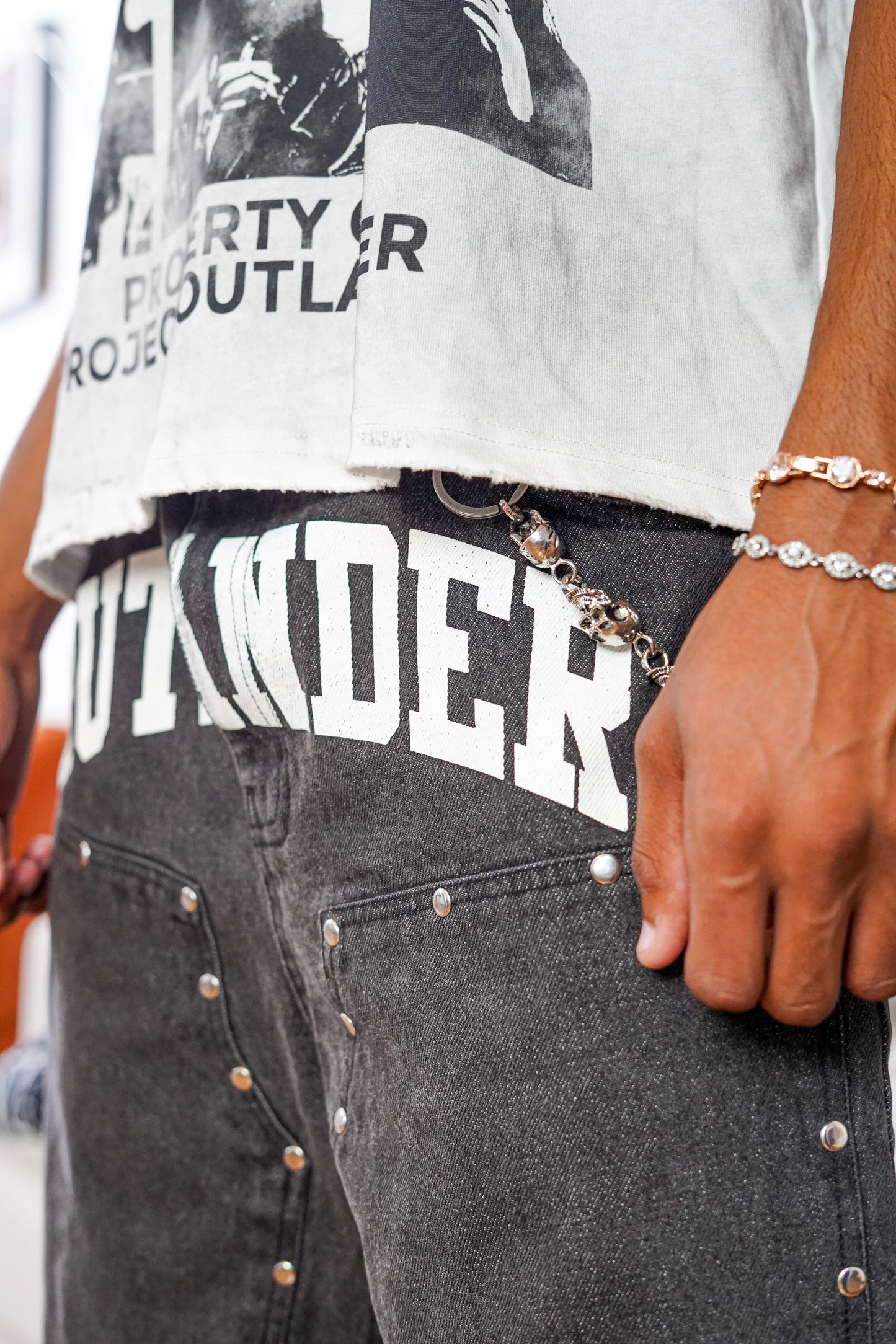 "BLUE" OUTLANDER STONE JORTS