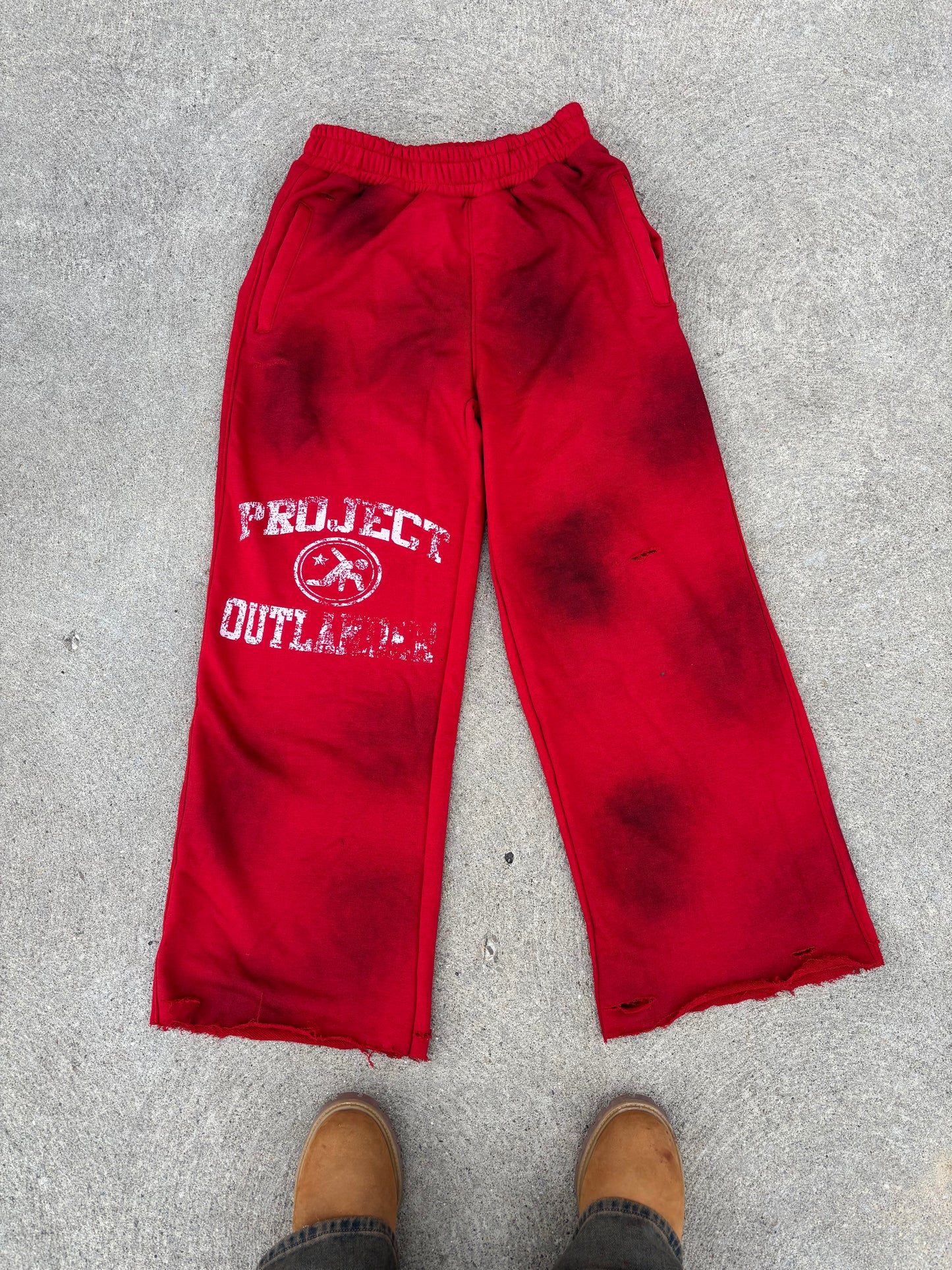 “RED” Dirty Baggy Sweats