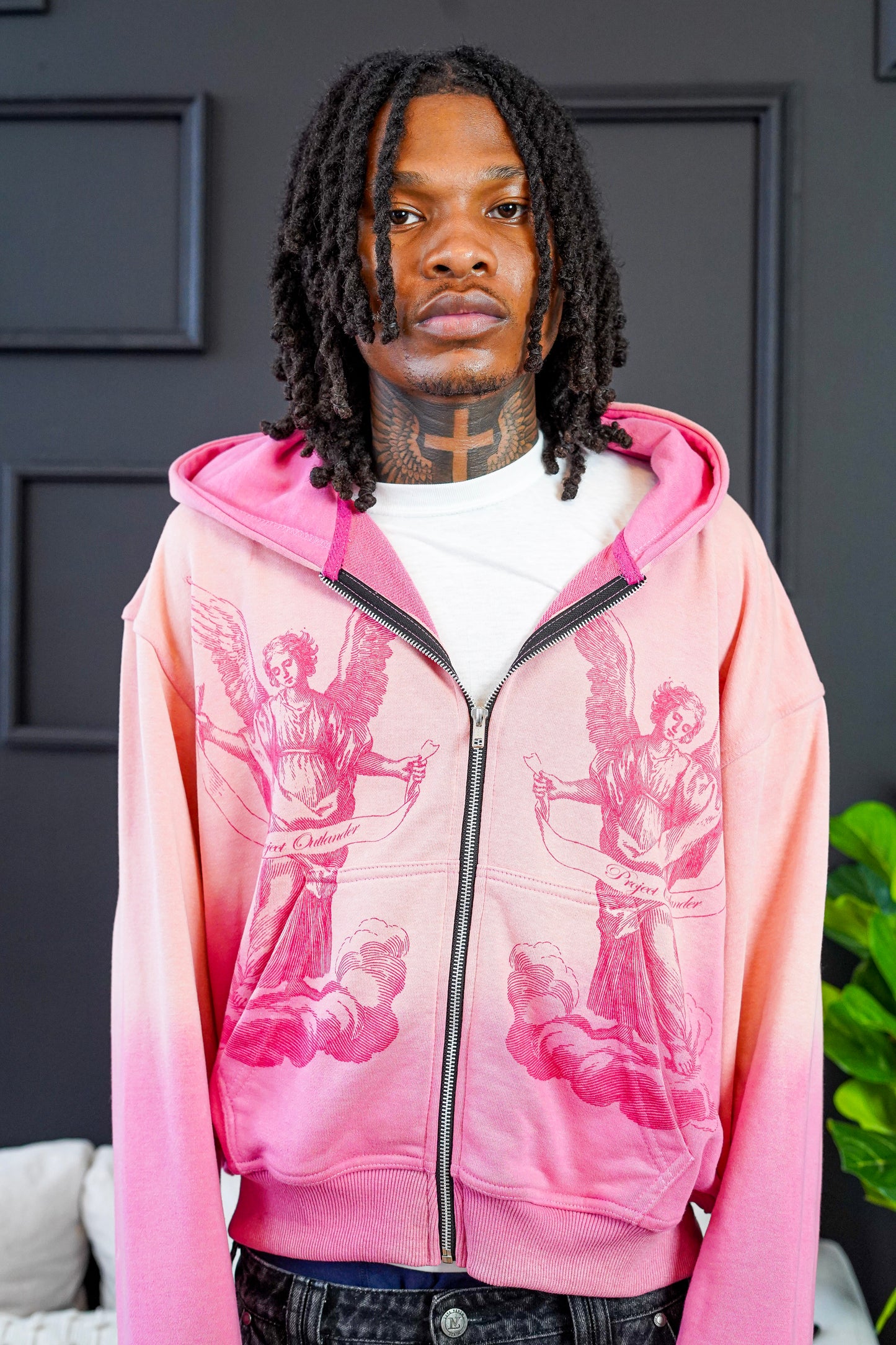 “PINK” Angel Statement Zip-Up
