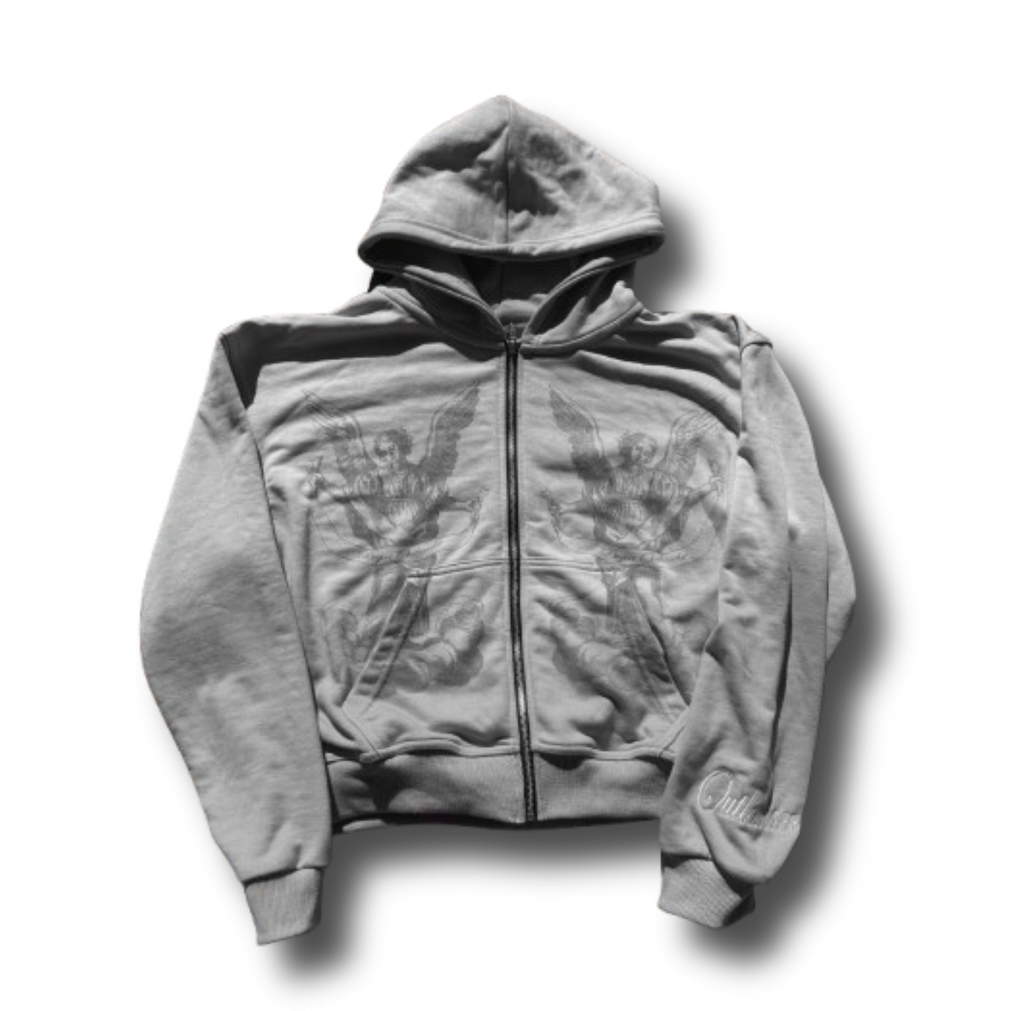 “GREY” Angel Statement Zip-Up
