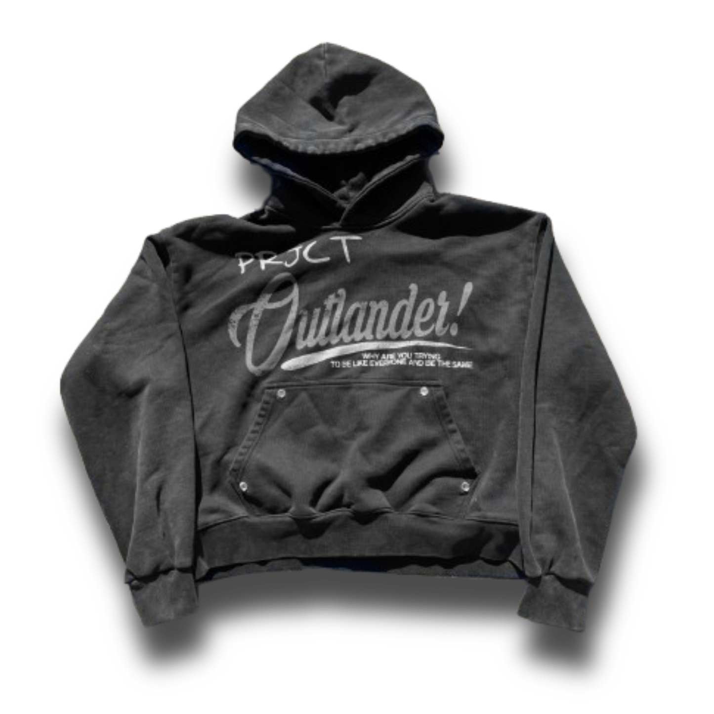 (GREY) Rhinestone Statement Hoodie