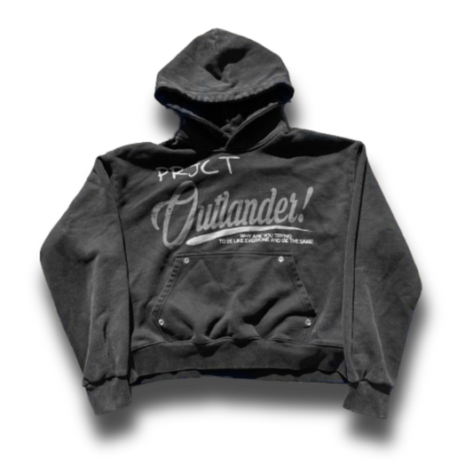 (GREY) Rhinestone Statement Hoodie