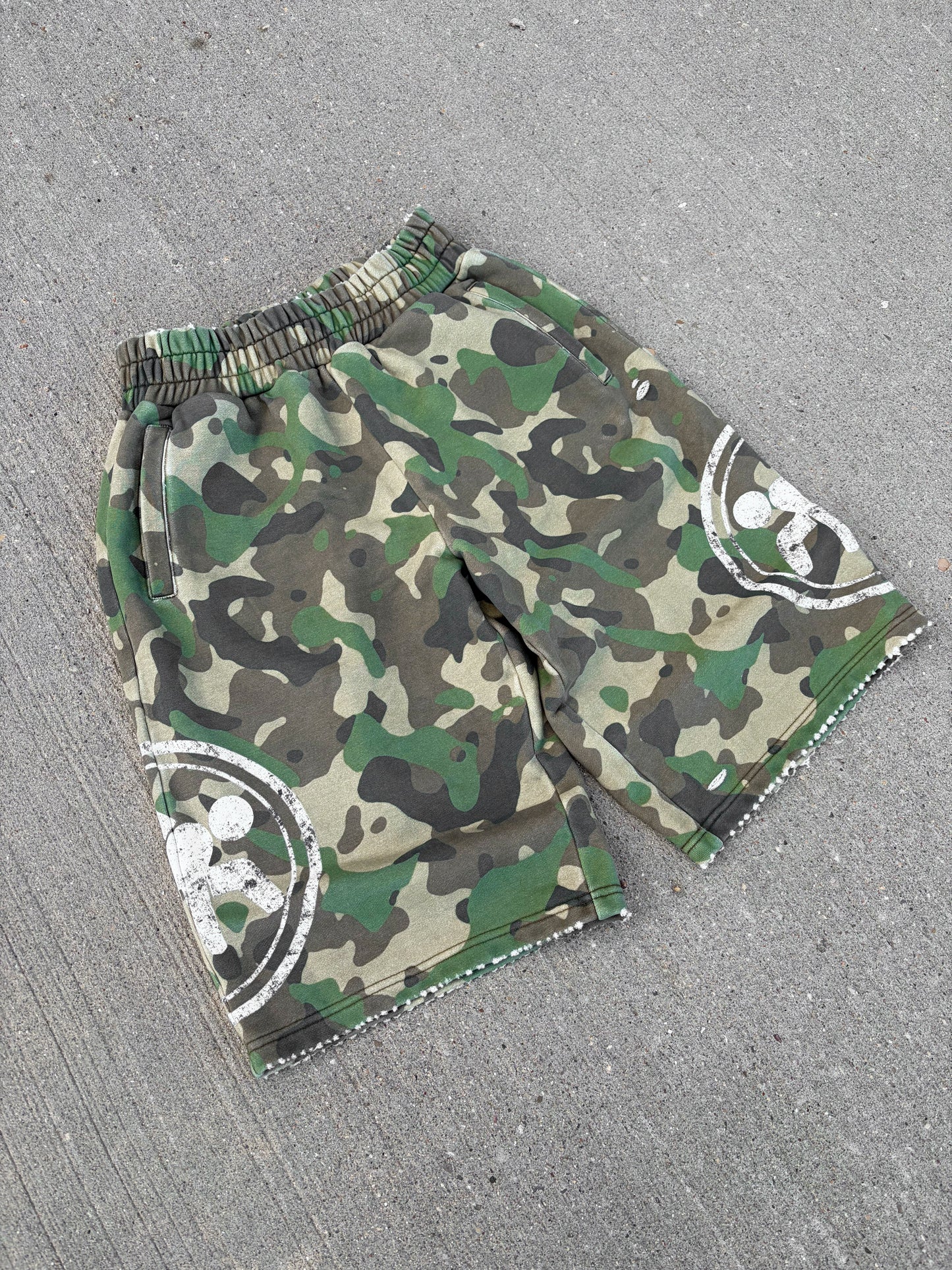 "Rebble Ridge" Camo Sweat Shorts