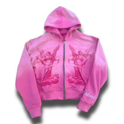 “PINK” Angel Statement Zip-Up