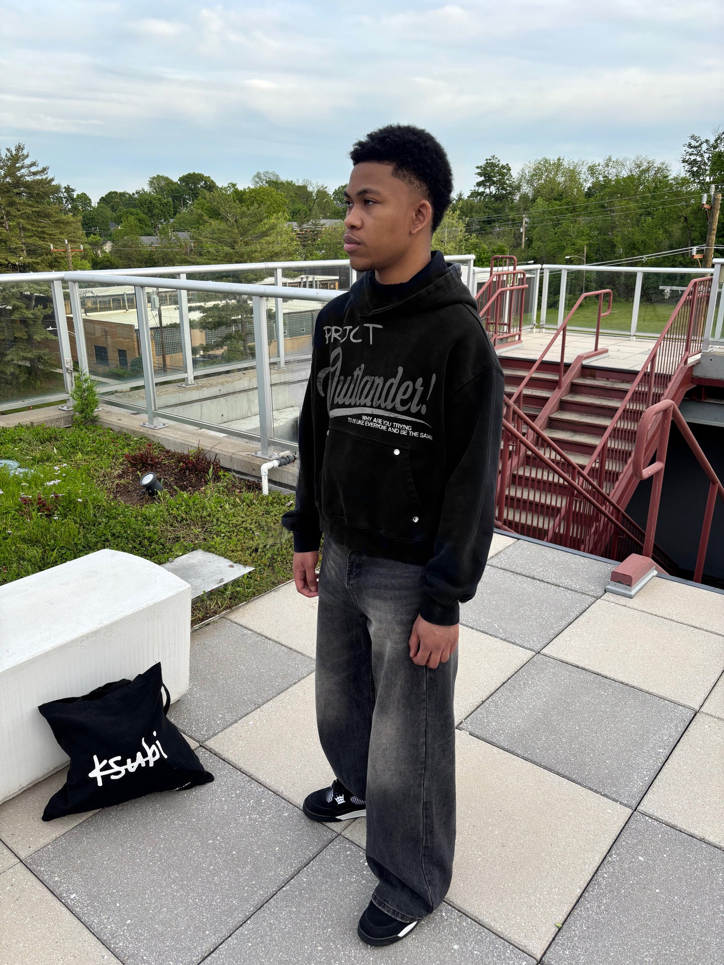 "GREY" Rhinestone Statement Hoodie