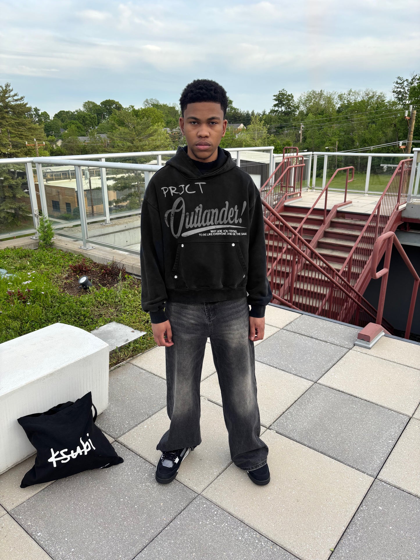 "GREY" Rhinestone Statement Hoodie