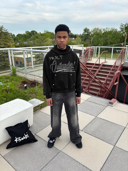 "GREY" Rhinestone Statement Hoodie