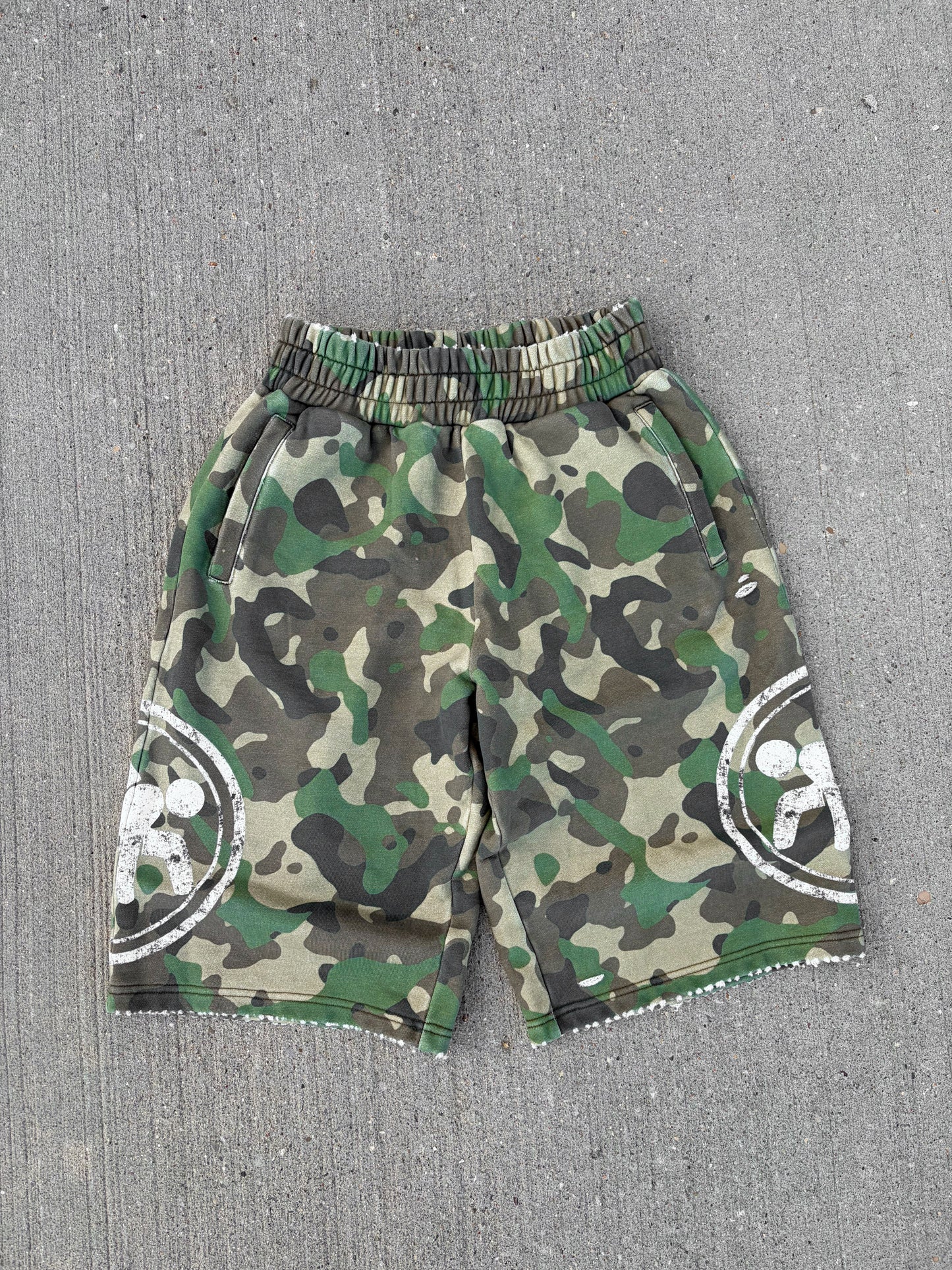 "Rebble Ridge" Camo Sweat Shorts