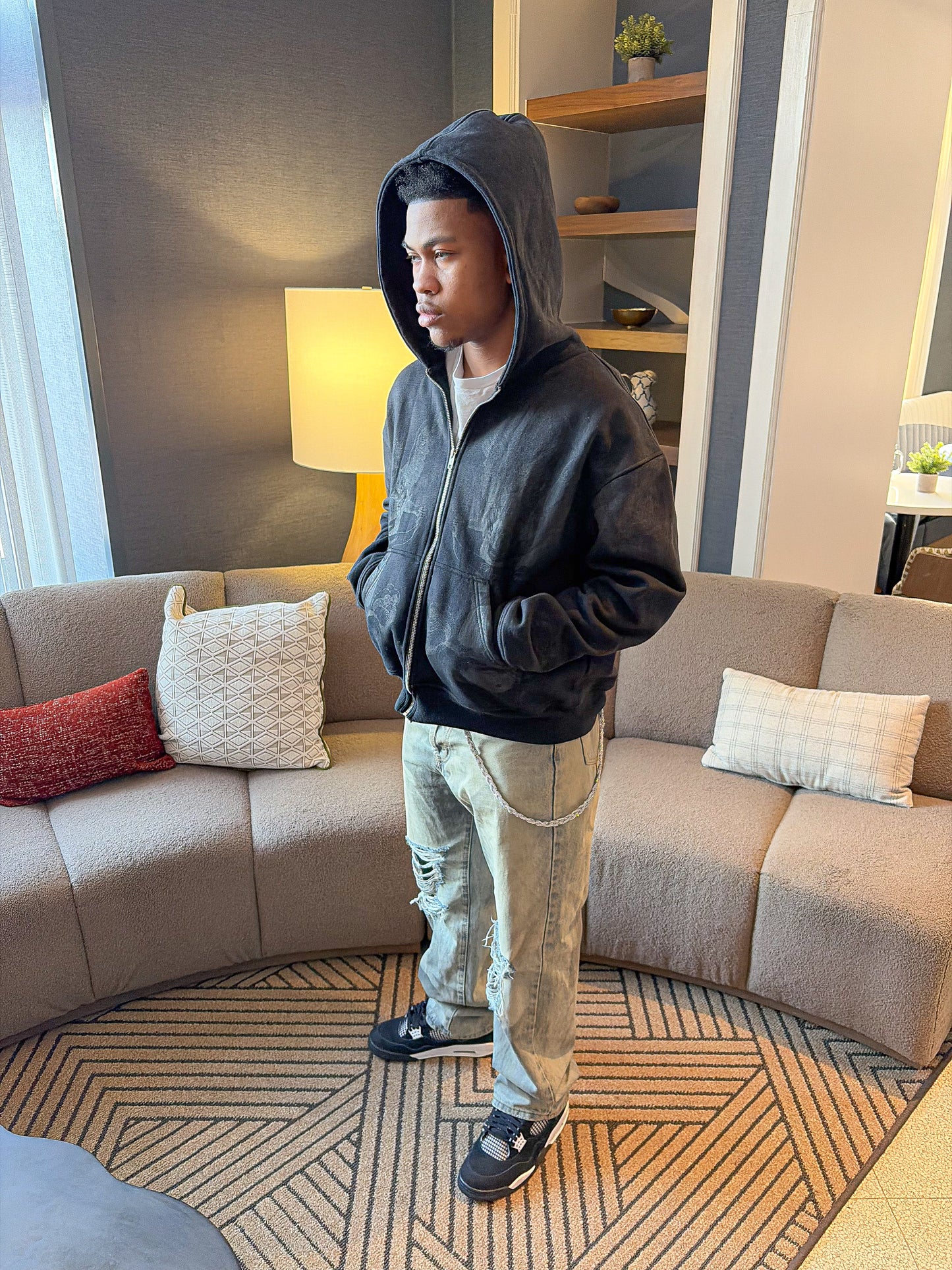 "OBSIDIAN" ANGEL STATEMENT ZIP-UP