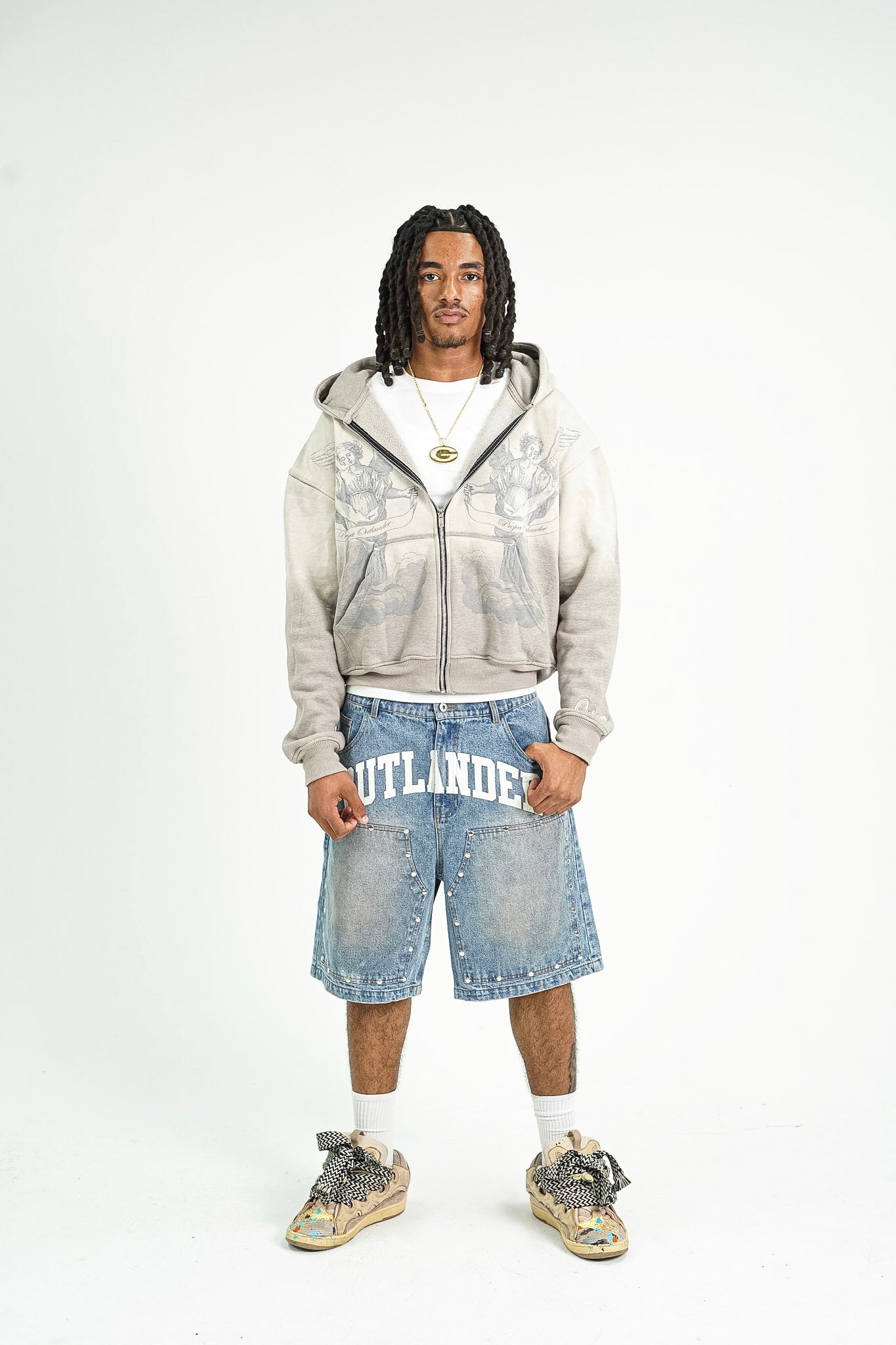 “GREY” Angel Statement Zip-Up