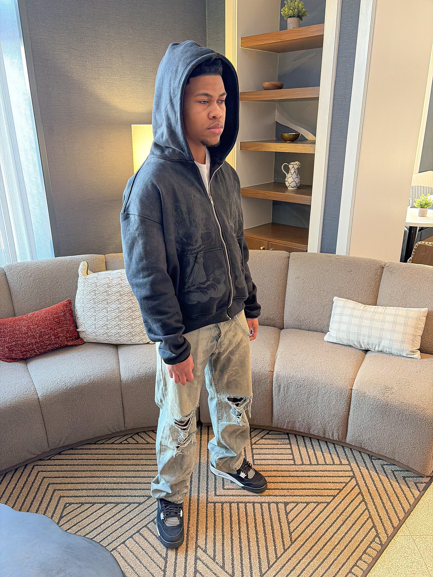 "OBSIDIAN" ANGEL STATEMENT ZIP-UP