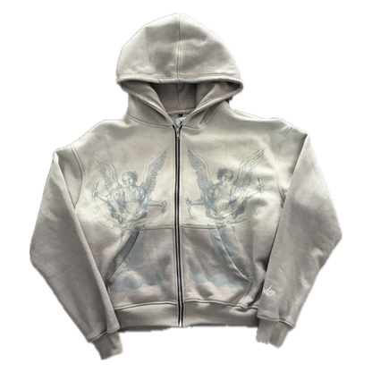 “GREY” Angel Statement Zip-Up