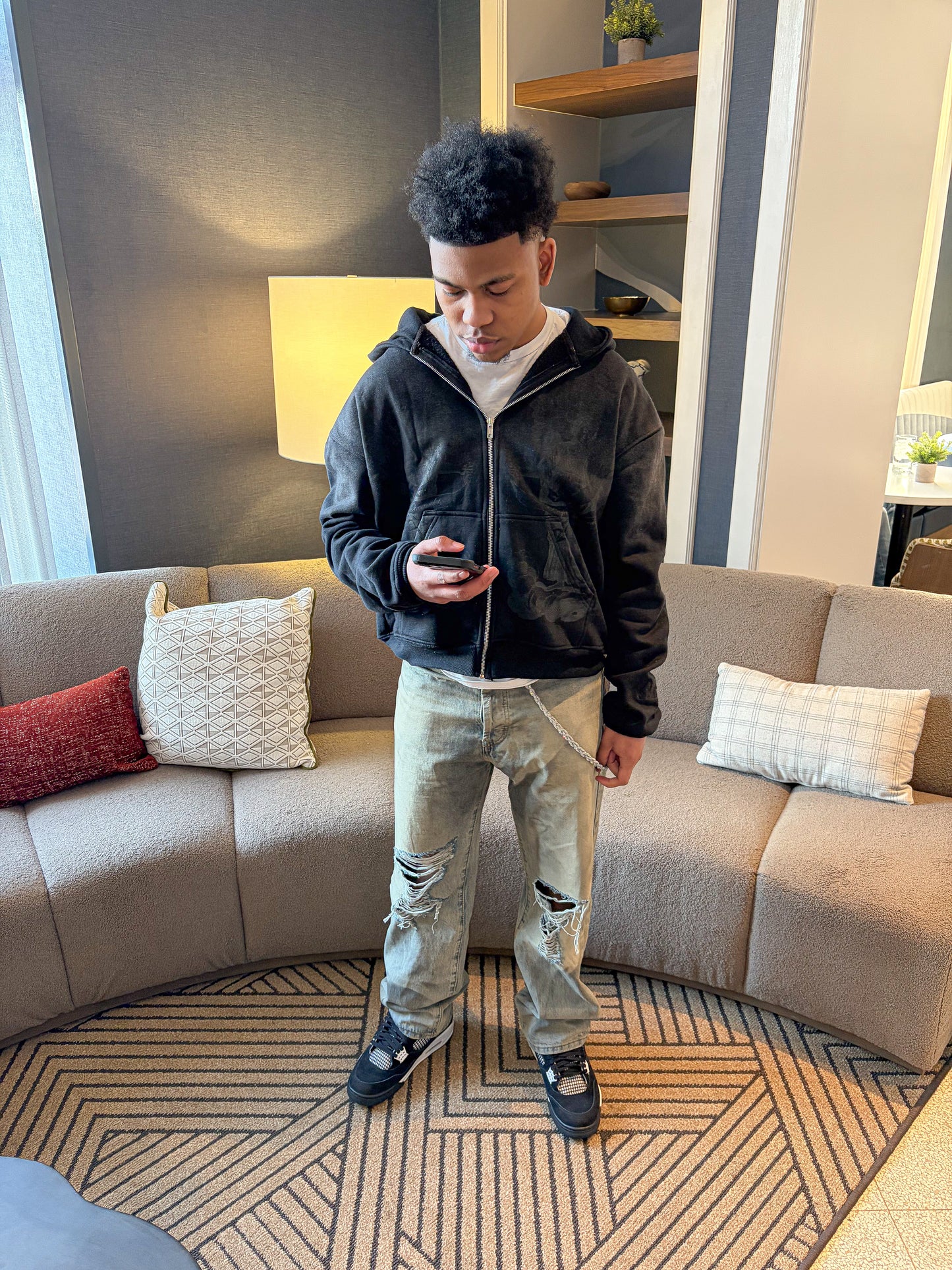 "OBSIDIAN" ANGEL STATEMENT ZIP-UP