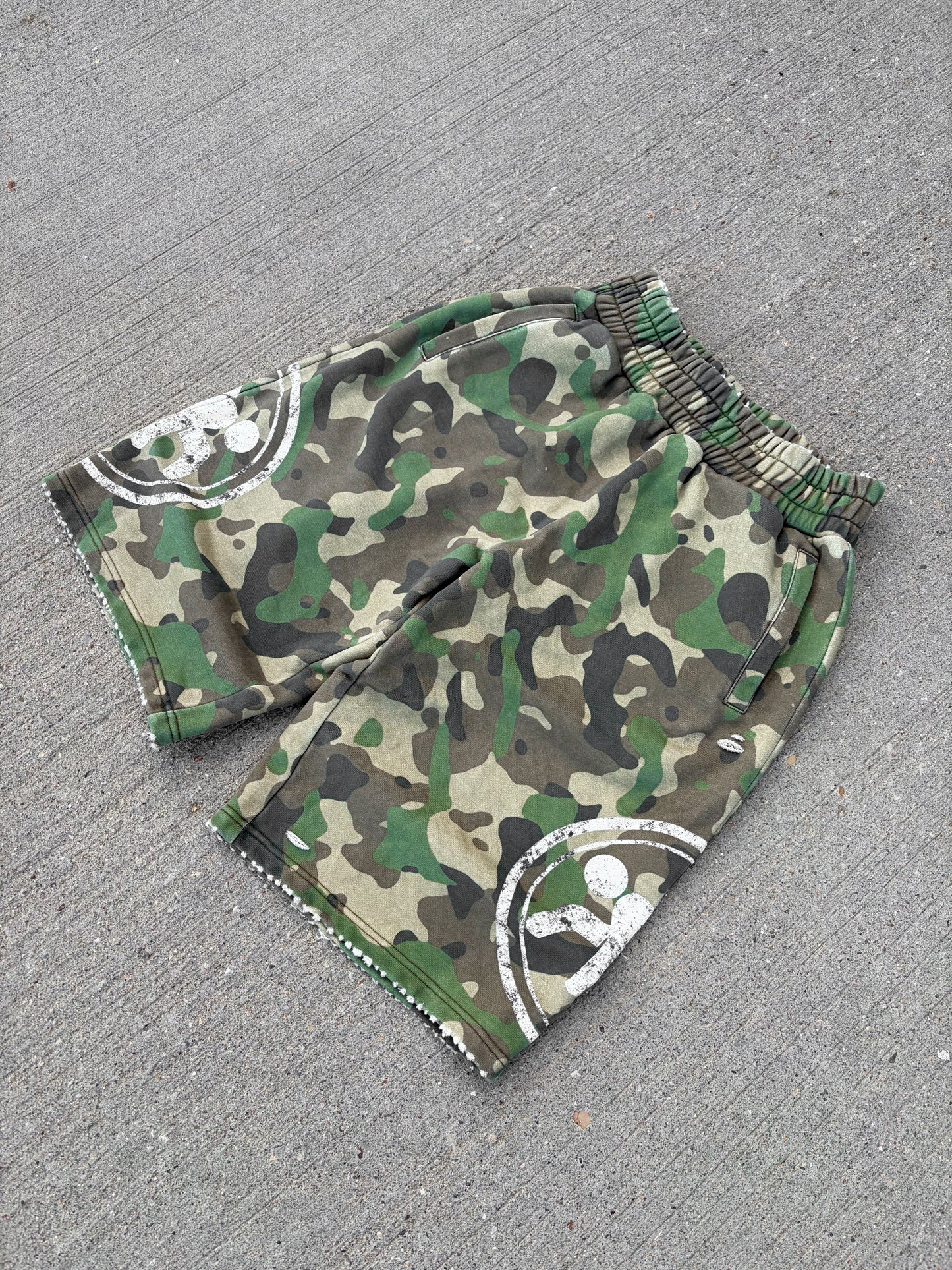 "Rebble Ridge" Camo Sweat Shorts
