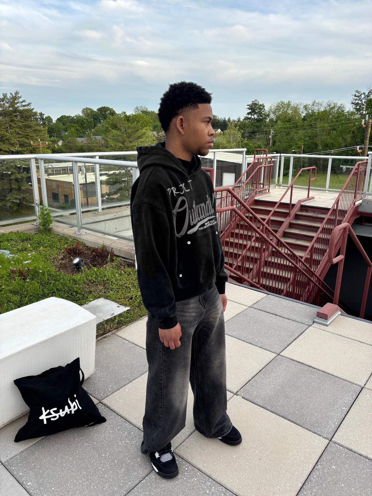 "GREY" Rhinestone Statement Hoodie