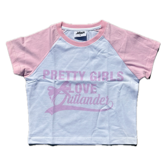 "PINK" PRETTY GIRL FEMALE CROP TEE