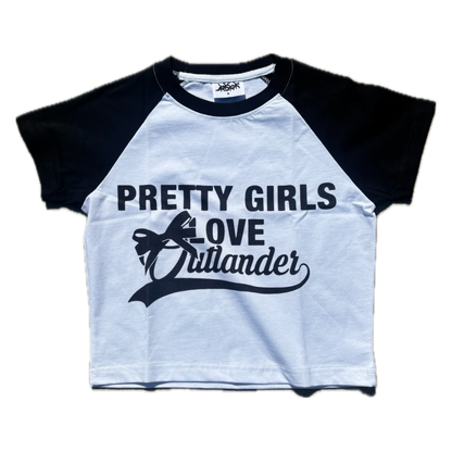 "BLACK" PRETTY GIRL FEMALE CROP TEE