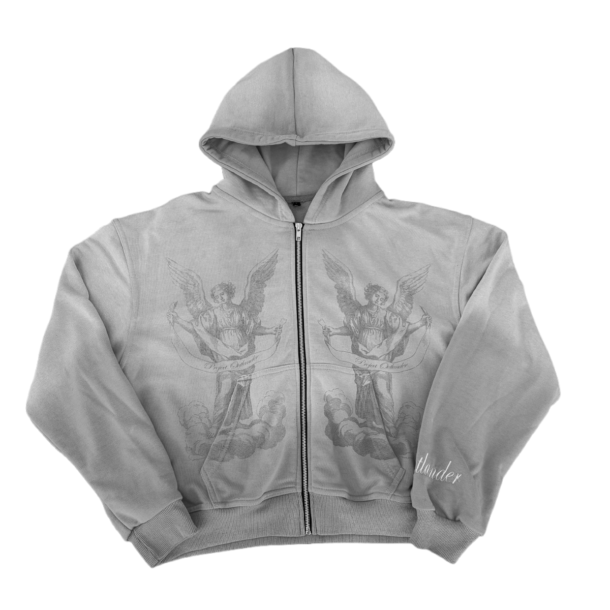 “GREY” Angel Statement Zip-Up