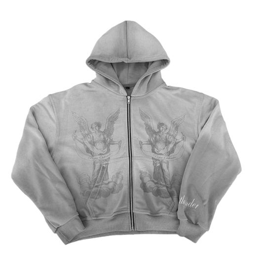 “GREY” Angel Statement Zip-Up